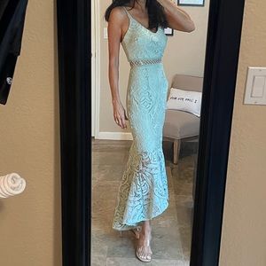 Lulu’s Beautiful Mint Green High-low Lace Dress Sz XS
